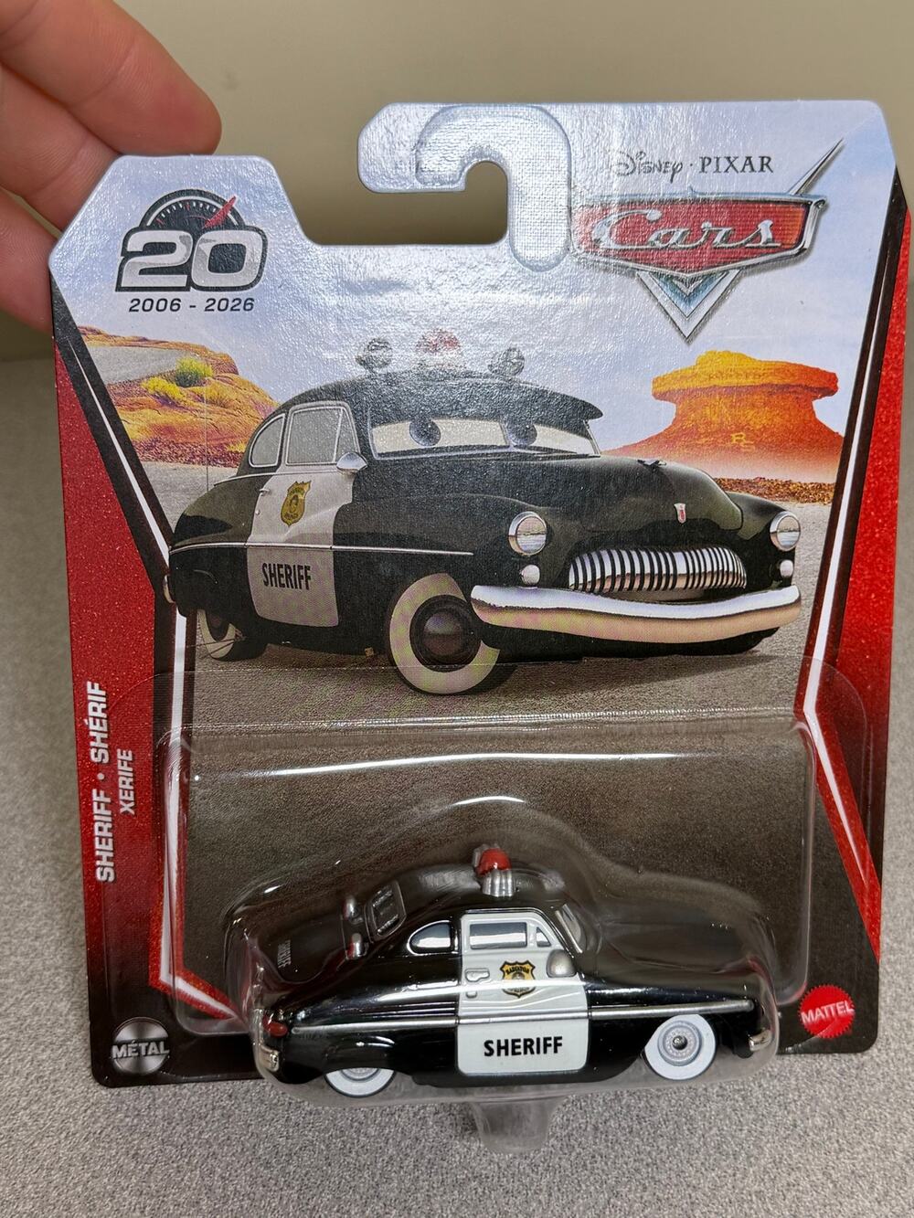 Disney Pixar Cars Sheriff 20th Anniversary Diecast